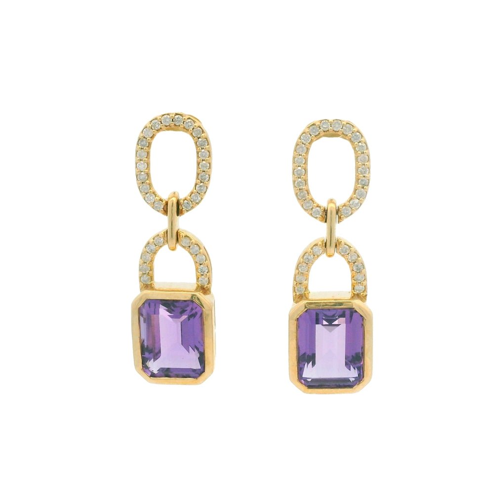 14k yellow gold emerald cut la - Kelly Wade Jewelers