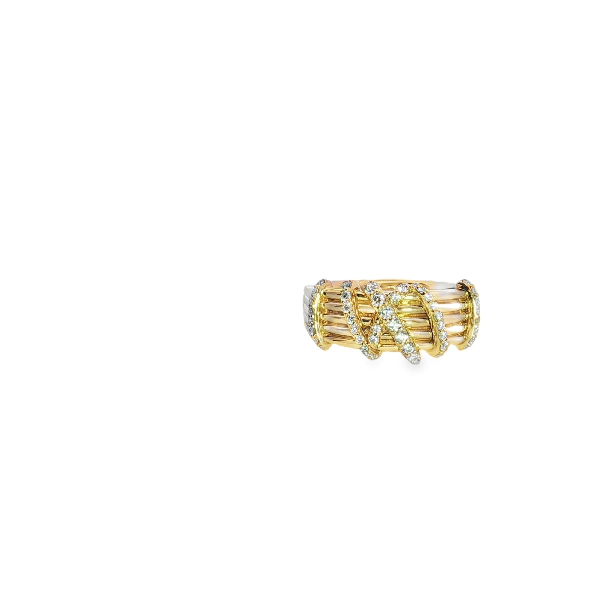 14k yellow gold multi row band - Kelly Wade Jewelers