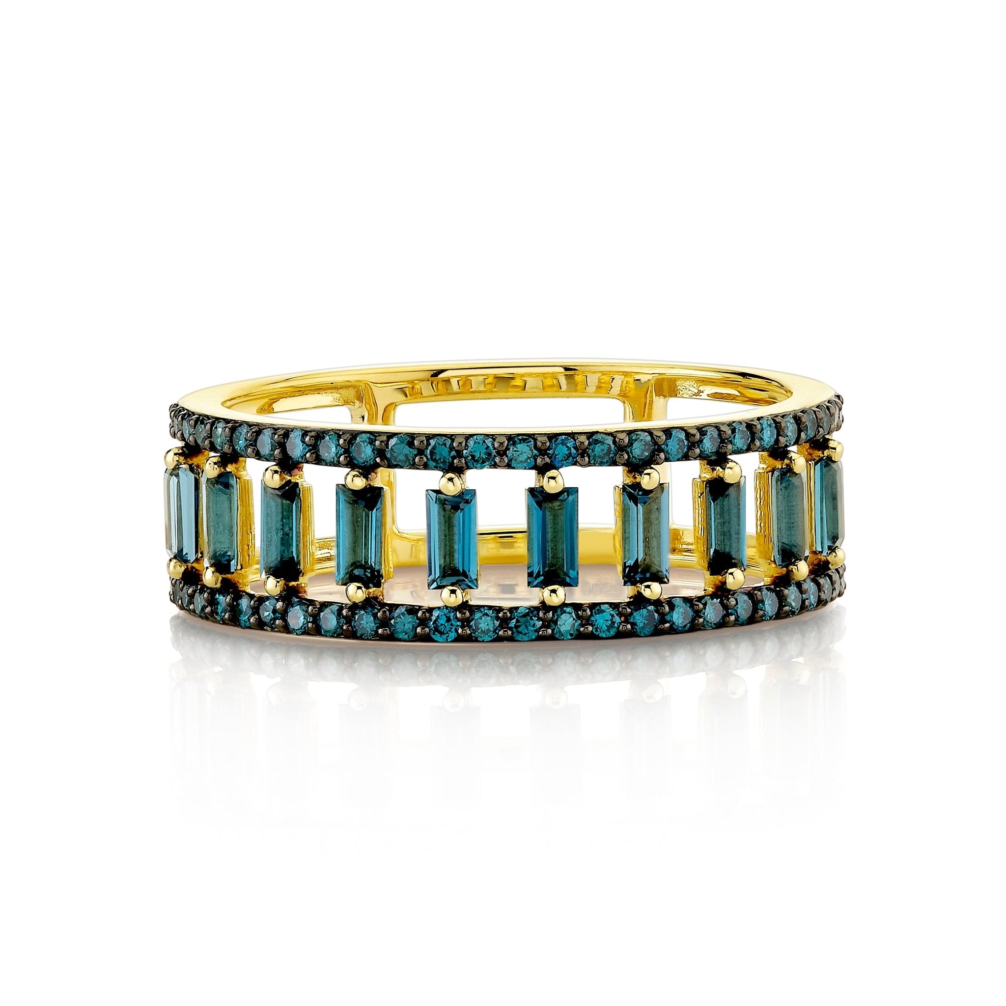 14k yellow gold open baguette - Kelly Wade Jewelers