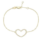 14k yellow gold open diamond h - Kelly Wade Jewelers