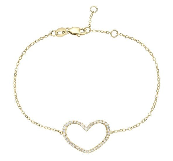 14k yellow gold open diamond h - Kelly Wade Jewelers