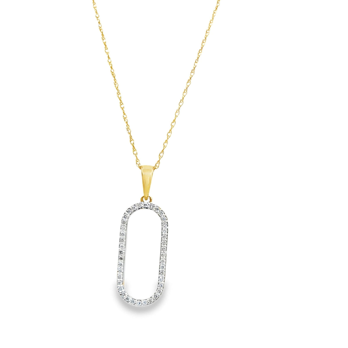 14k yellow gold open oval diam - Kelly Wade Jewelers