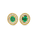 14k yellow gold oval emerald w - Kelly Wade Jewelers
