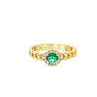 14k yellow gold oval emerald w - Kelly Wade Jewelers