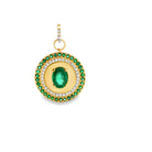 14k yellow gold oval emerald w - Kelly Wade Jewelers