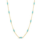14k yellow gold oval inlay tur - Kelly Wade Jewelers