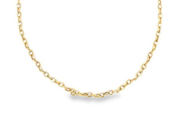 14k yellow gold oval link chai - Kelly Wade Jewelers