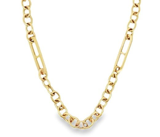 14k yellow gold oval links wit - Kelly Wade Jewelers
