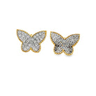 14k yellow gold pave diamond b - Kelly Wade Jewelers