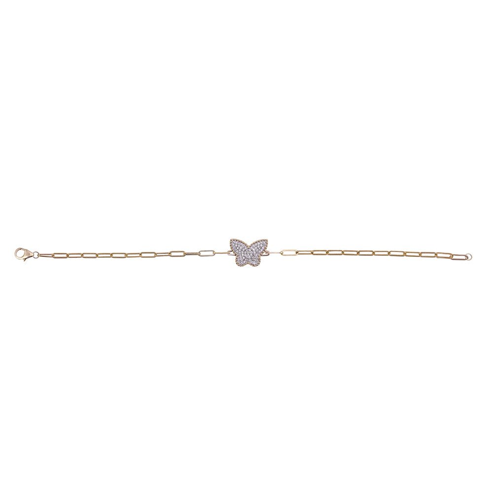 14k yellow gold pave diamond b - Kelly Wade Jewelers