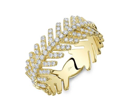 14k yellow gold pave diamond l - Kelly Wade Jewelers