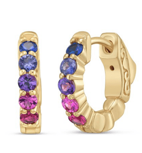 14k yellow gold pink, purple a - Kelly Wade Jewelers