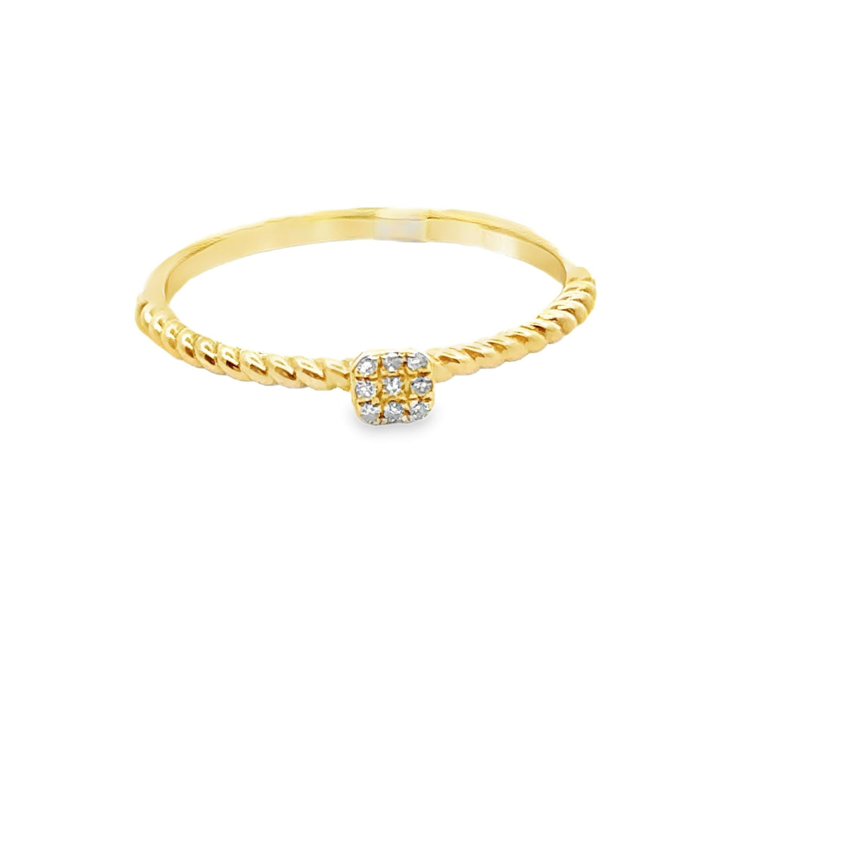 14k yellow gold rope ring with - Kelly Wade Jewelers