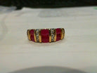 14k yellow gold ruby and diamo - Kelly Wade Jewelers Store