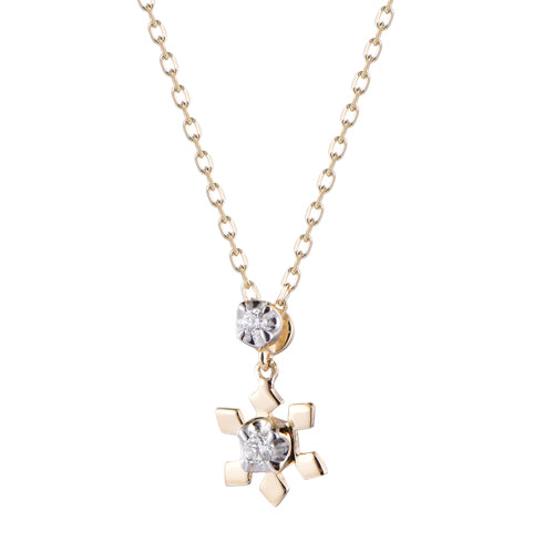 Diamond snowflake on chain necklace