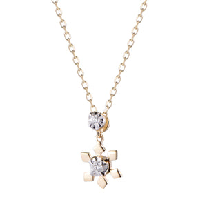 Diamond snowflake on chain necklace