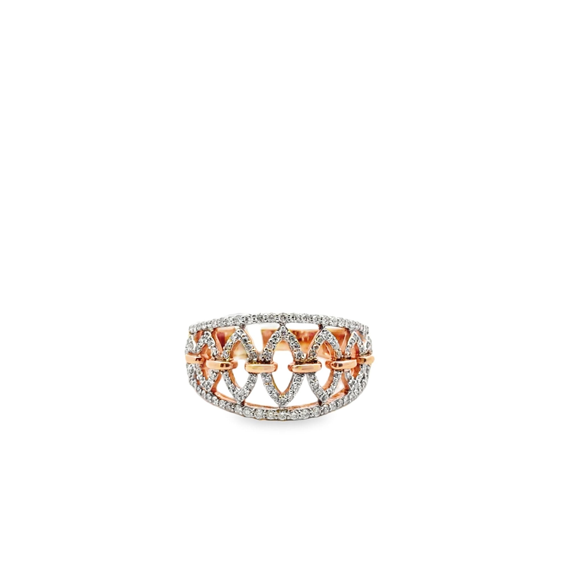 18k rose gold open pave diamon - Kelly Wade Jewelers