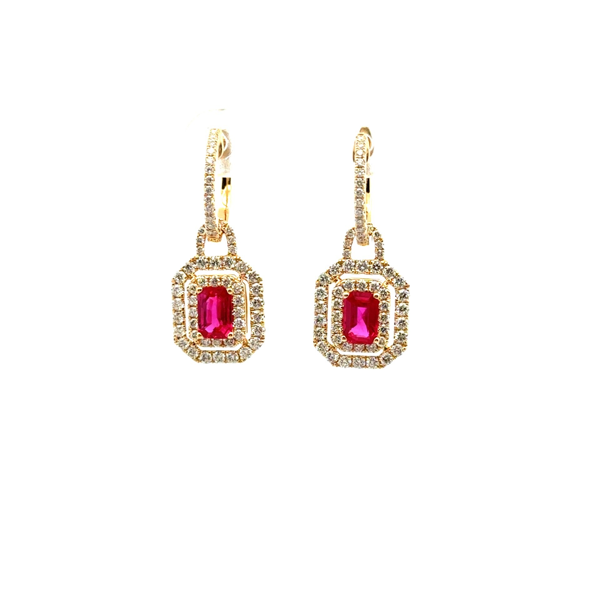 18k two tone emerald cut emera - Kelly Wade Jewelers Store