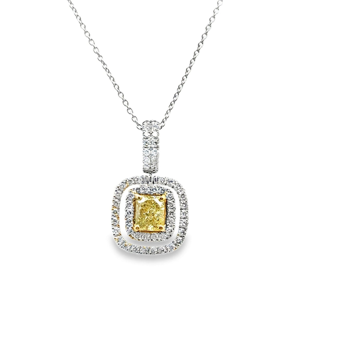18k two tone radiant cut fancy - Kelly Wade Jewelers