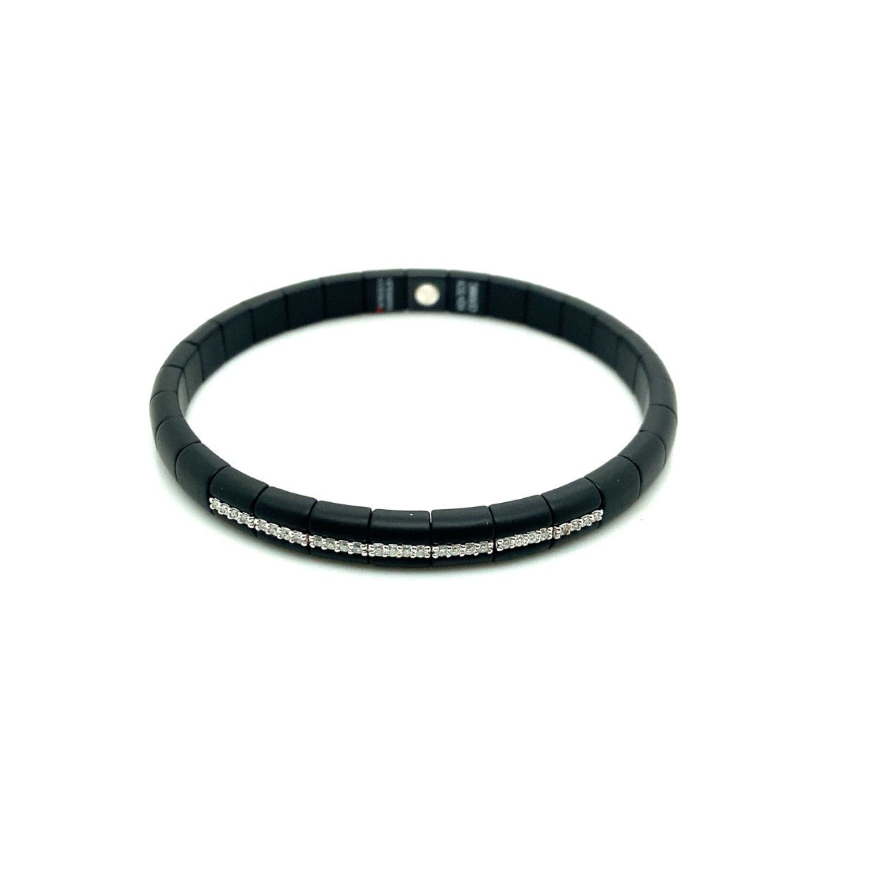 18k white 5 horizontal pave di - Kelly Wade Jewelers