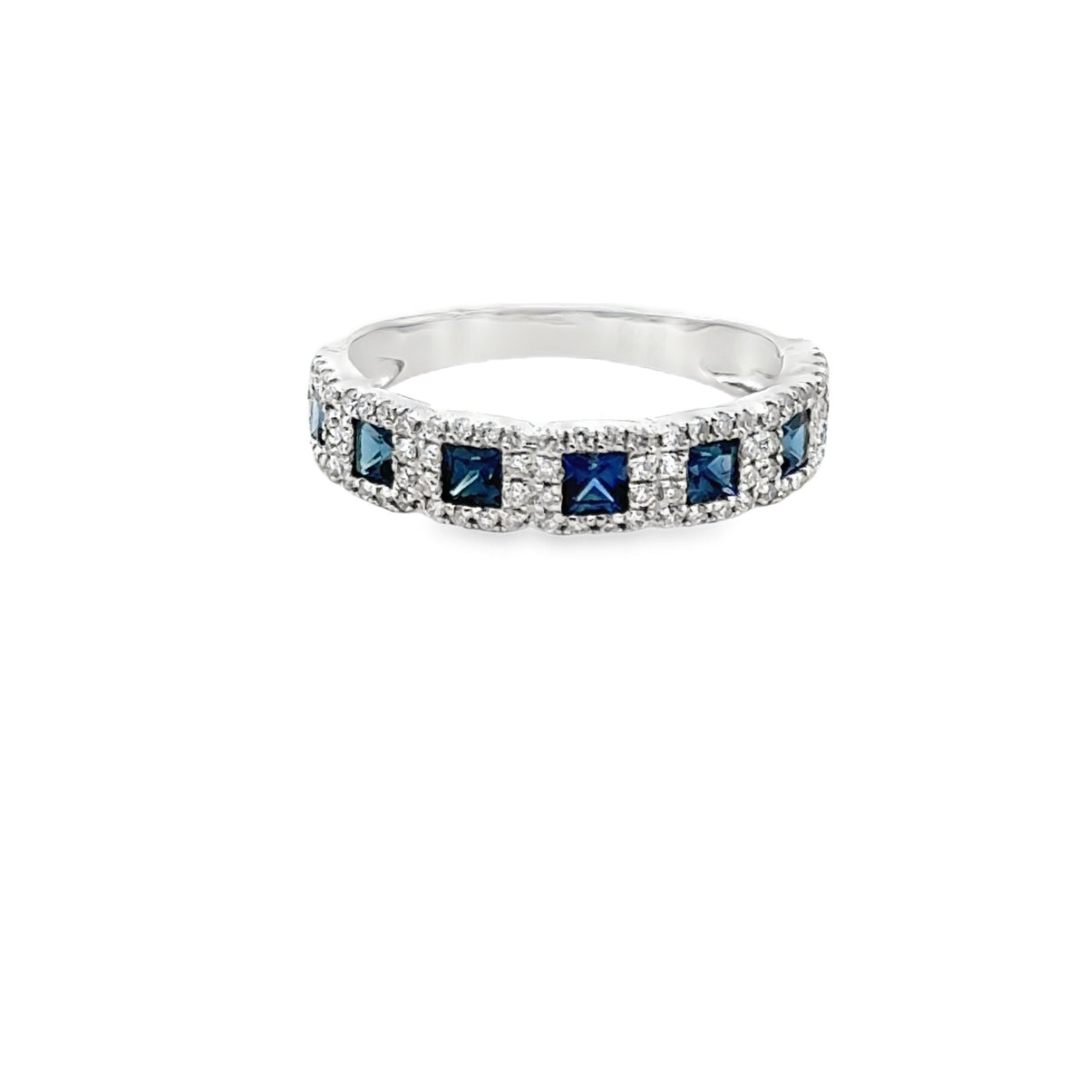 18k white gold 7 square cut sa - Kelly Wade Jewelers