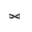 18k white gold baguette sapphi - Kelly Wade Jewelers