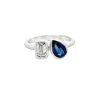18k white gold bezel set pear - Kelly Wade Jewelers
