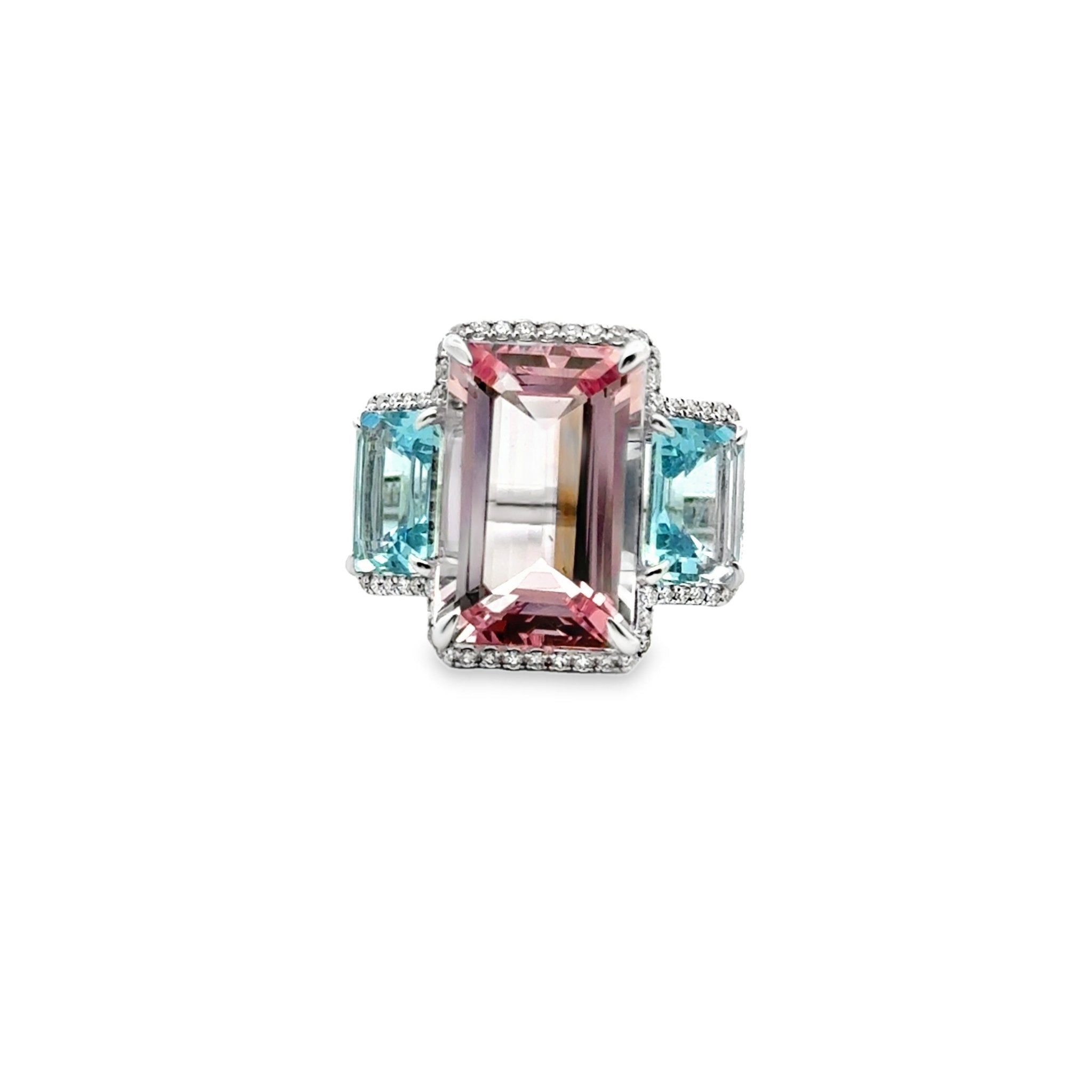 18k white gold emerald cut mor - Kelly Wade Jewelers