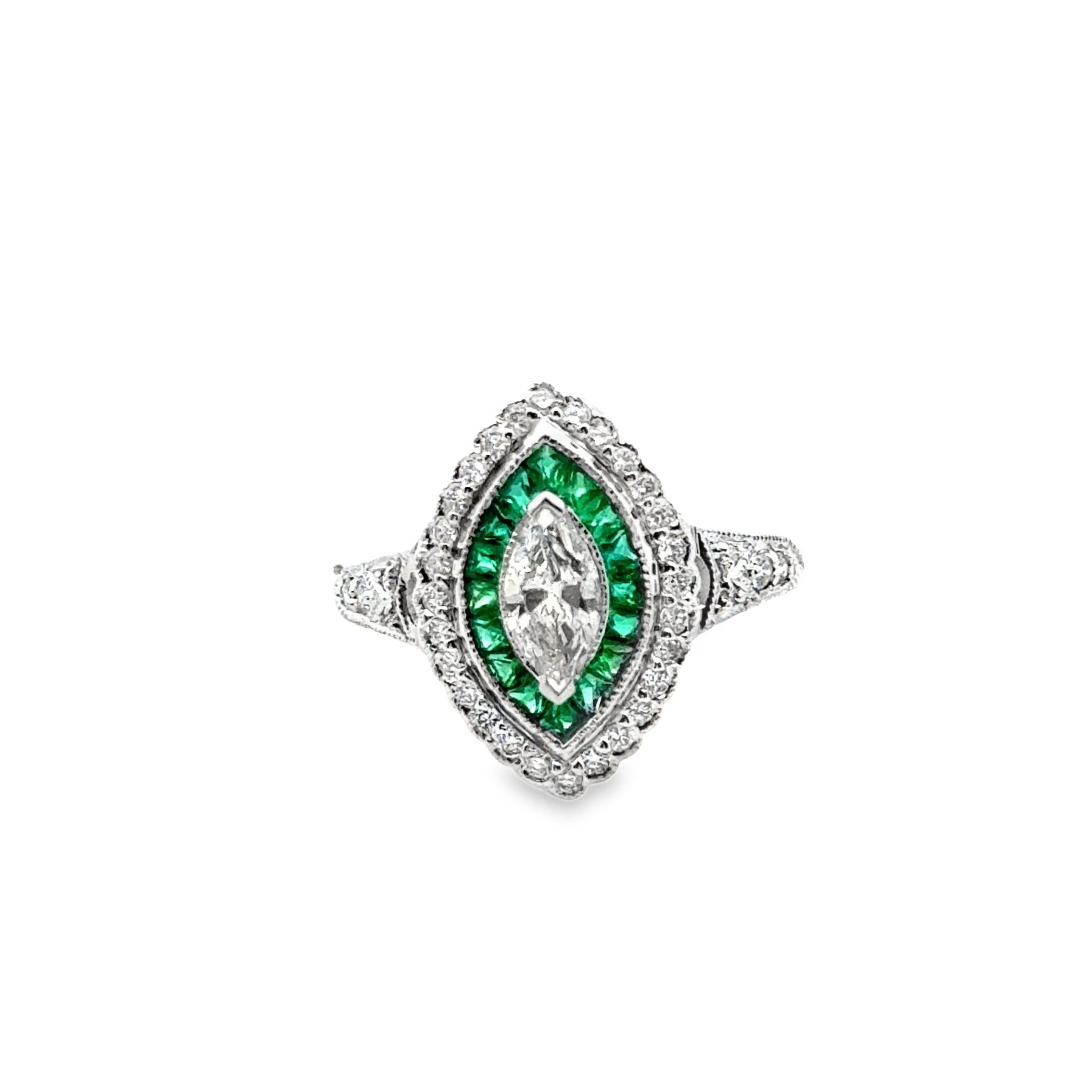 18k white gold marquis shaped - Kelly Wade Jewelers