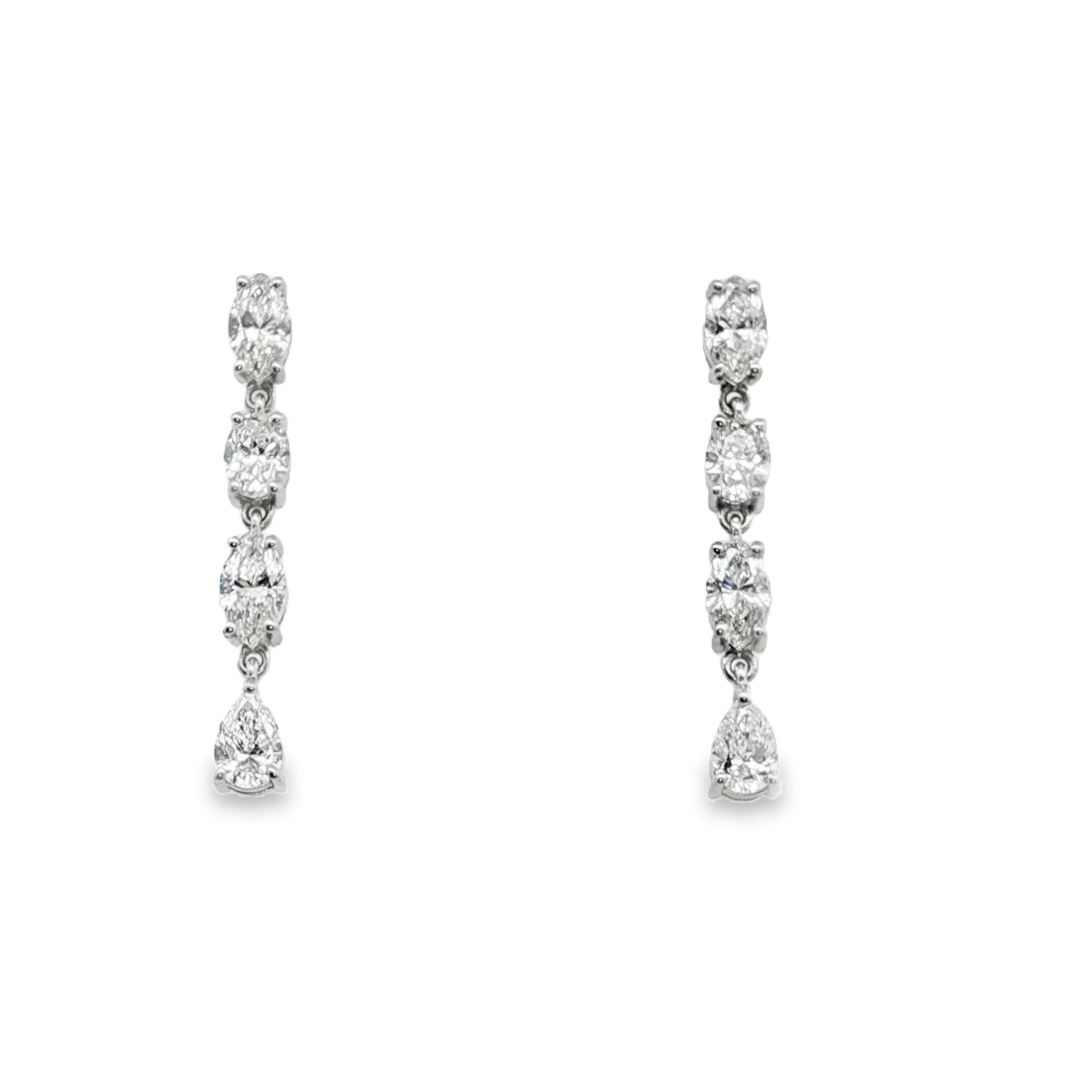 18k white gold oval and pear s - Kelly Wade Jewelers