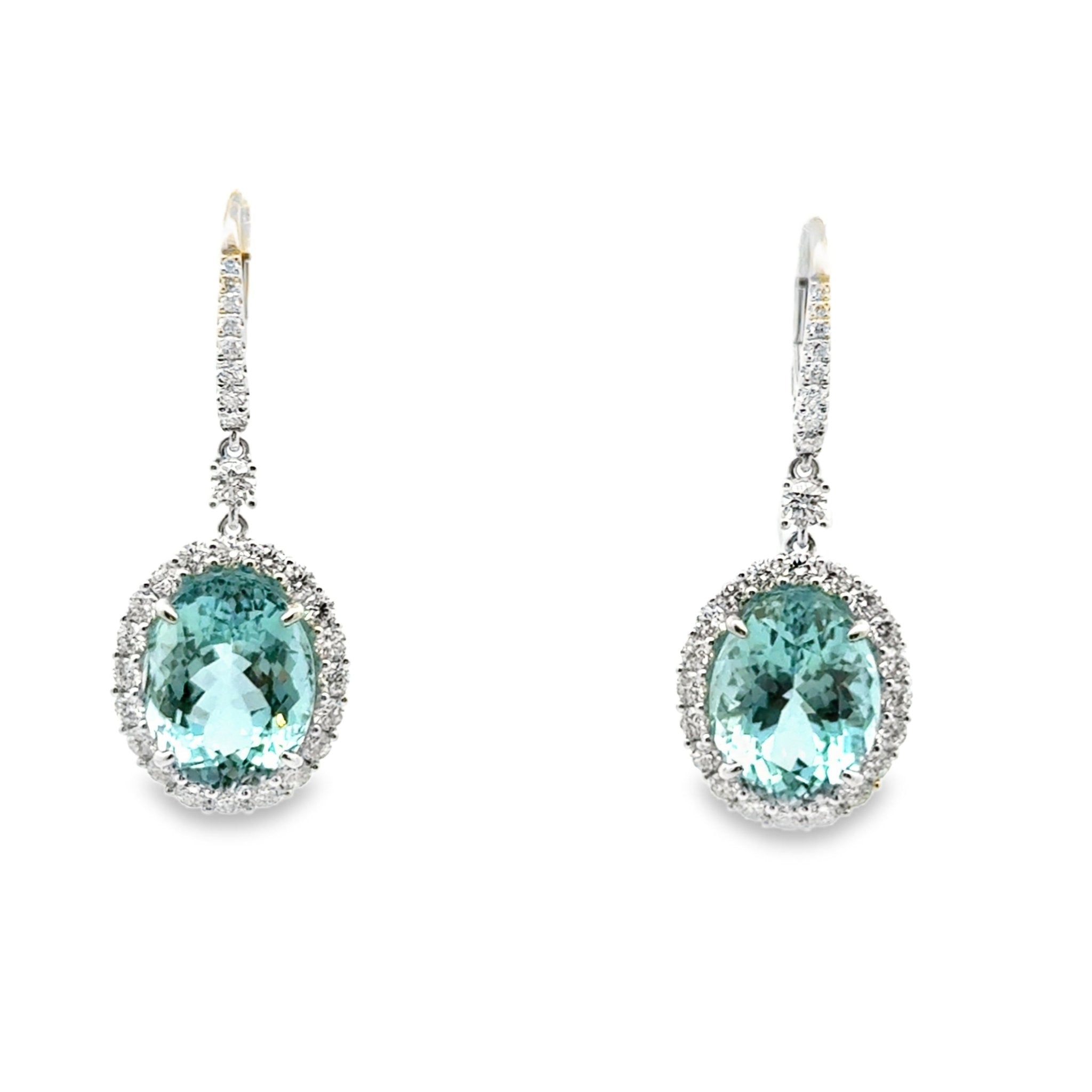 18k white gold oval aquamarine - Kelly Wade Jewelers