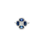 18k white gold oval sapphire w - Kelly Wade Jewelers