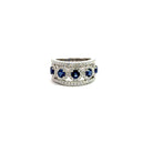 18k white gold round sapphire - Kelly Wade Jewelers Store