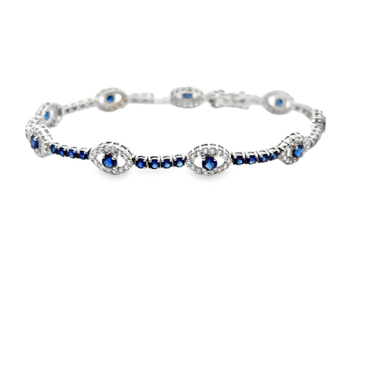 18k white gold sapphire bracel - Kelly Wade Jewelers