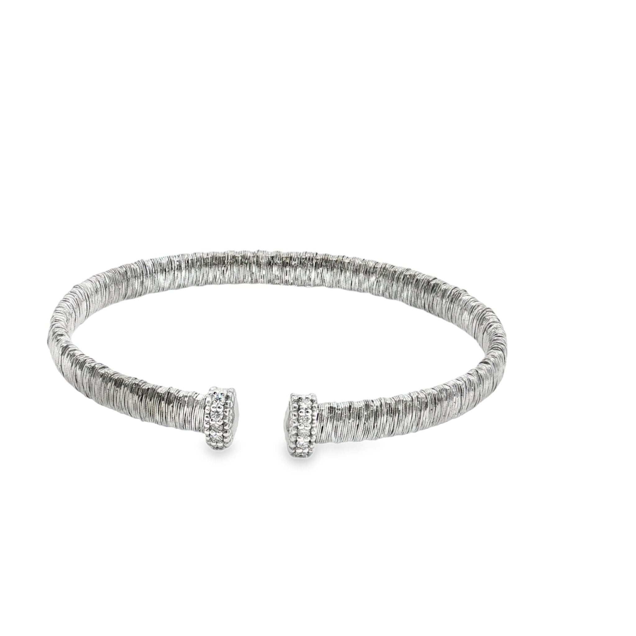 18k white gold wrapped open br - Kelly Wade Jewelers