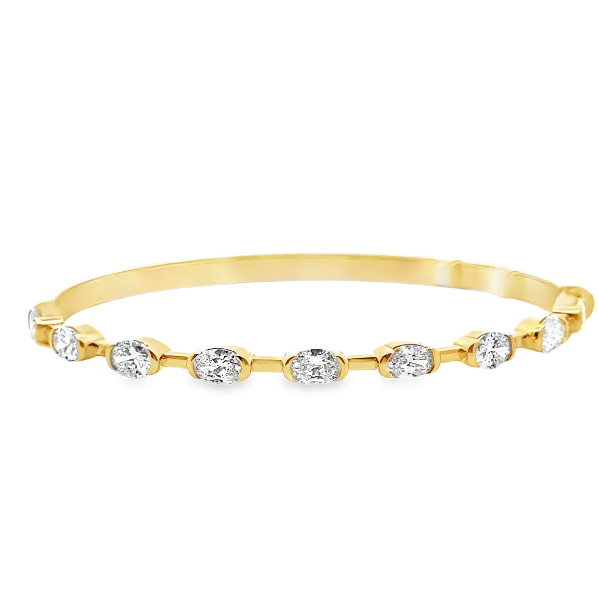 18k yellow gold 9 half bezel s - Kelly Wade Jewelers