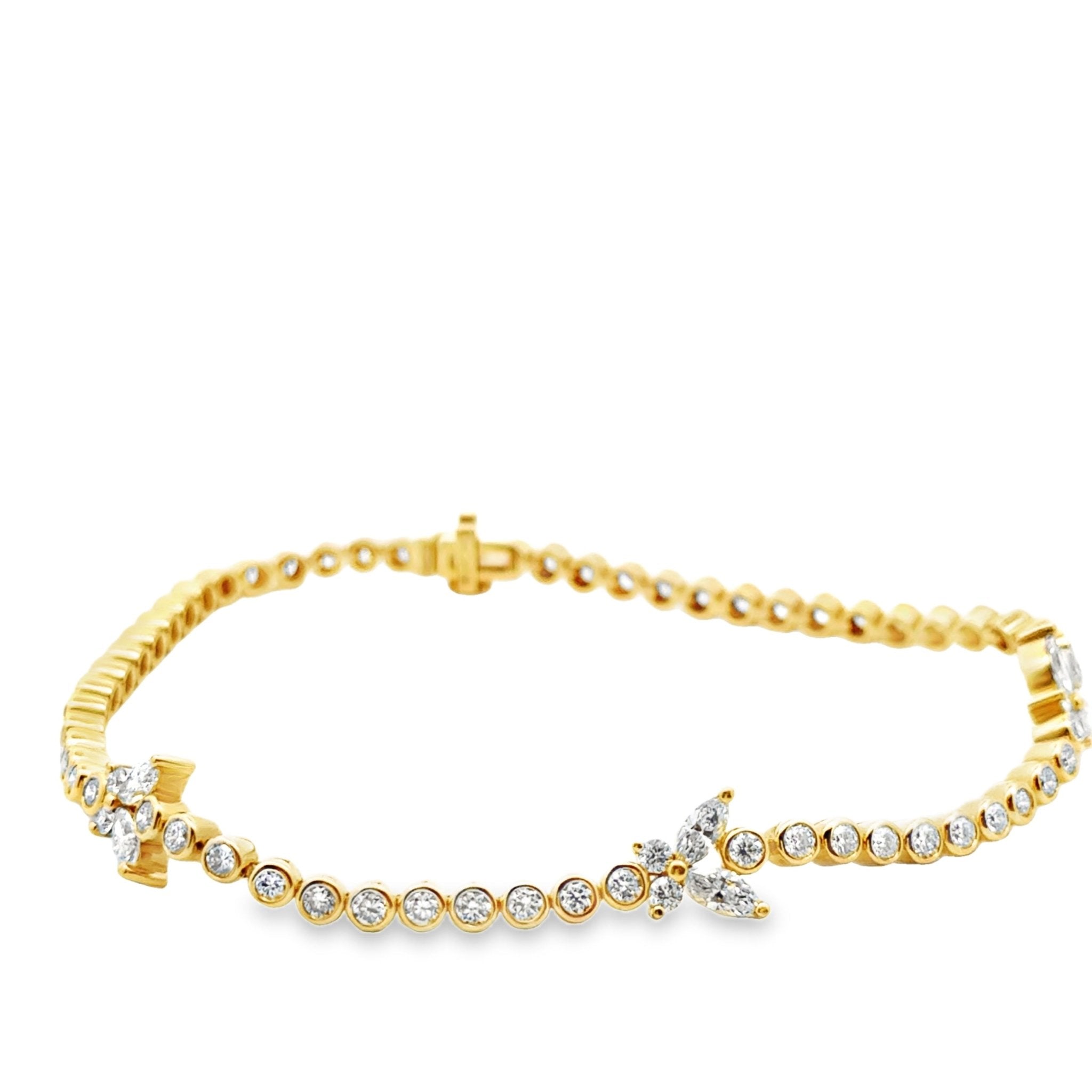 18k yellow gold bezel set diam - Kelly Wade Jewelers