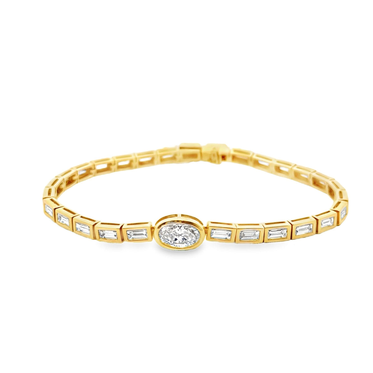 18k yellow gold bezel set emer - Kelly Wade Jewelers