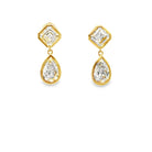18k yellow gold bezel set squa - Kelly Wade Jewelers