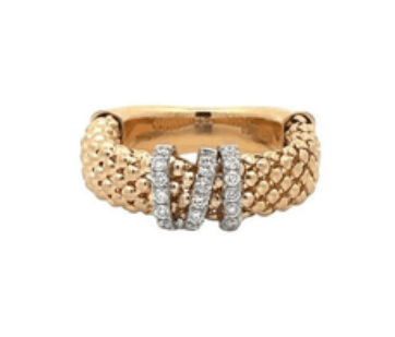 18k yellow gold braided ring w - Kelly Wade Jewelers