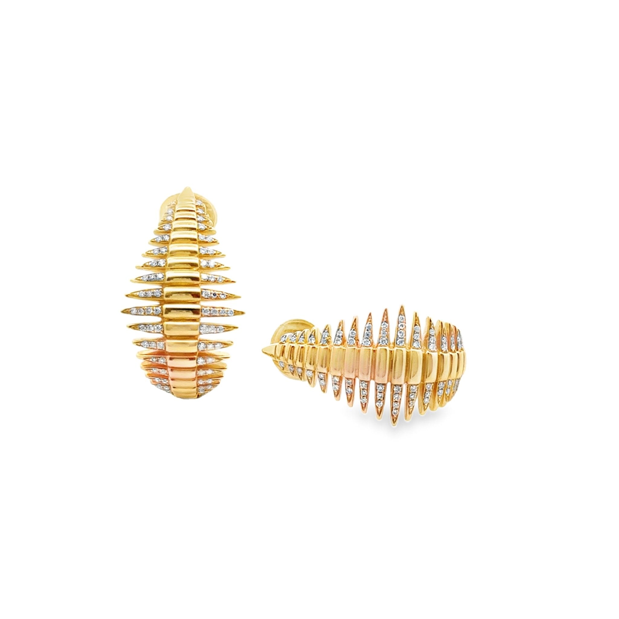 18k yellow gold fish bone half - Kelly Wade Jewelers