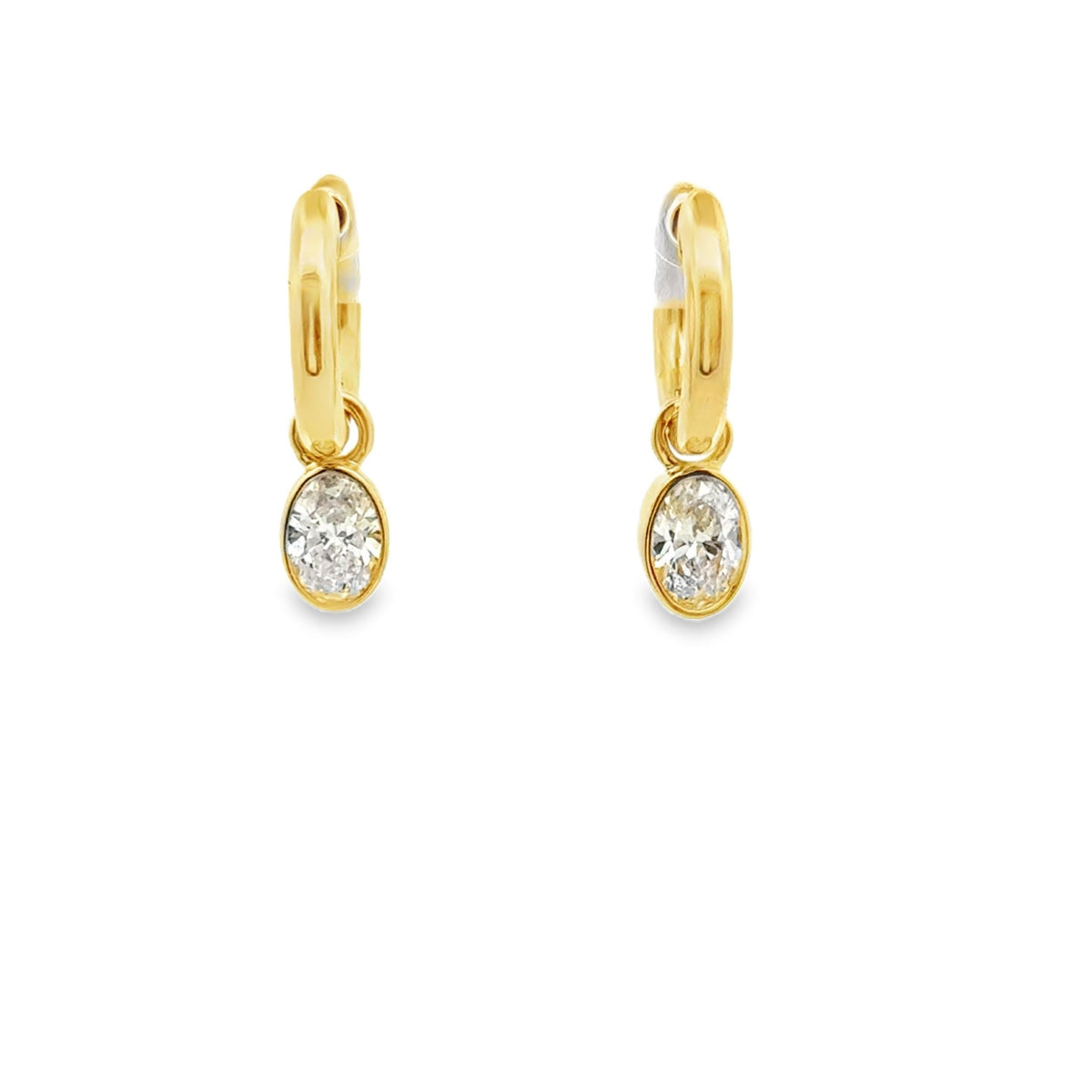 18k yellow gold huggie hoop ea - Kelly Wade Jewelers