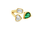 18k yellow gold open ring with - Kelly Wade Jewelers