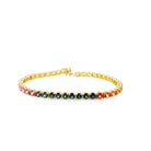18k yellow gold rainbow sapphi - Kelly Wade Jewelers