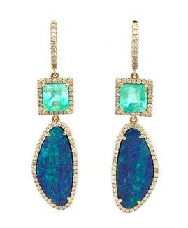 18k yellow gold square emerald - Kelly Wade Jewelers