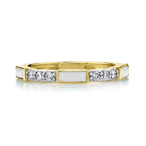 Sloane Street white onyx and diamond detail ring