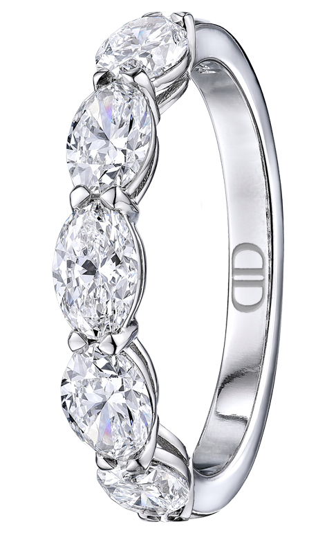 Platinum East to West Oval Diamond Ring