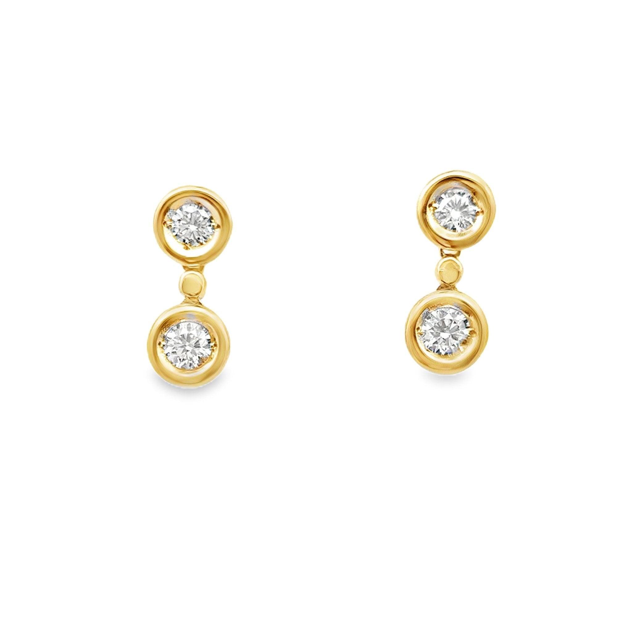 2 Bezel Set Diamond Earrings - Kelly Wade Jewelers
