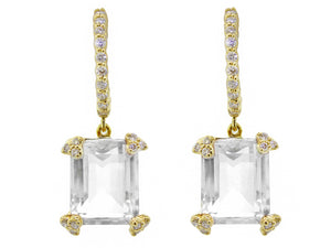 Sloane Street white topaz and diamond dangle earrings