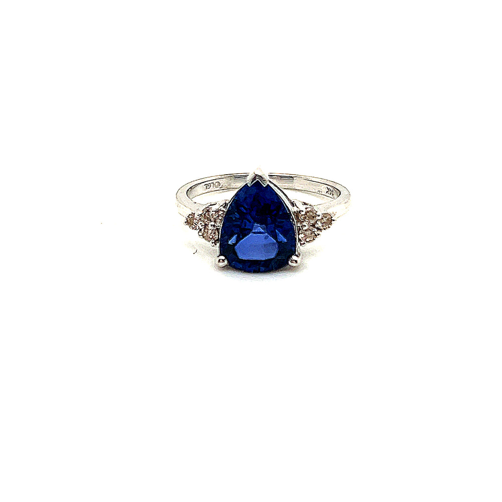 
                
                    Load image into Gallery viewer, Pear Sapphire and Diamond Ring
                
            